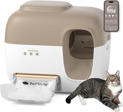 Automatic Self-Cleaning Cat Litter Box – Zero Odor Control, Auto-Packing & Smart App Control