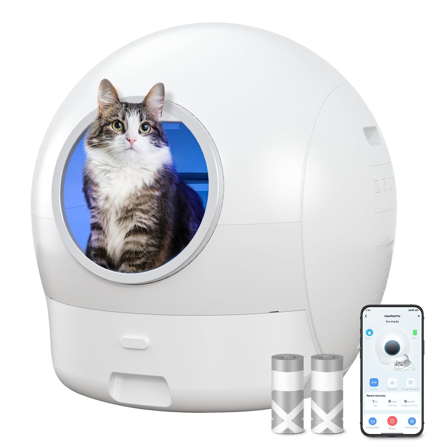 ZHMZ S2 Self-Cleaning Cat Litter Box – Automatic, Smart App Control, 75L Capacity & Odor-Free Design