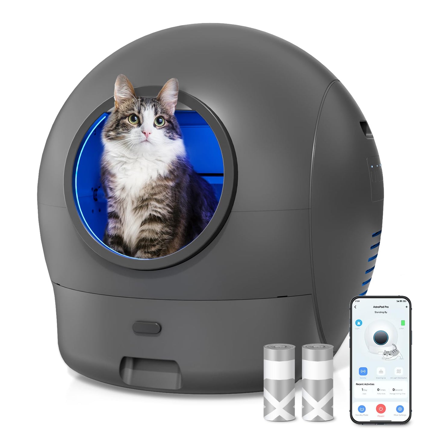 ZHMZ S2 Self-Cleaning Cat Litter Box – Automatic, Smart App Control, 75L Capacity & Odor-Free Design