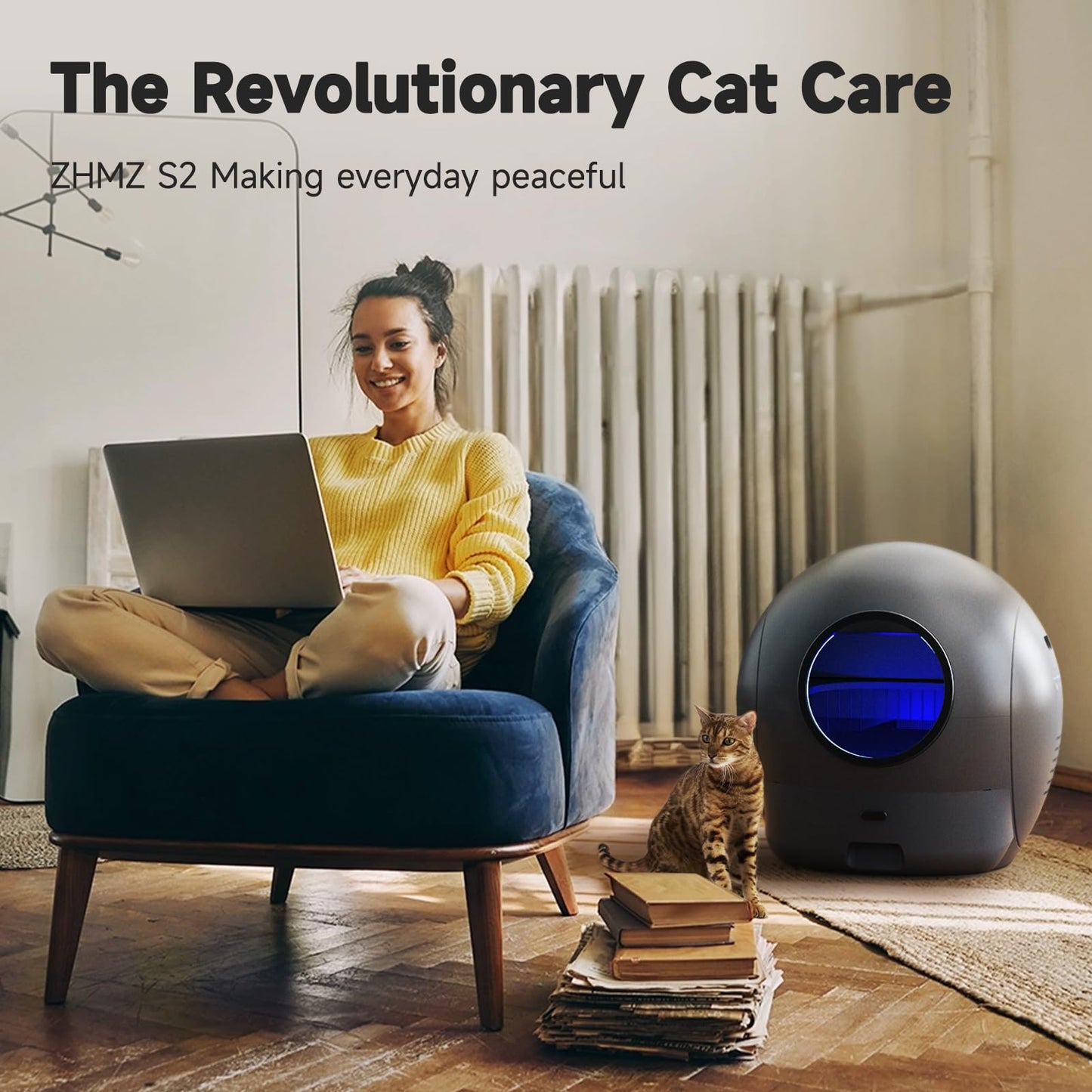 ZHMZ S2 Self-Cleaning Cat Litter Box – Automatic, Smart App Control, 75L Capacity & Odor-Free Design