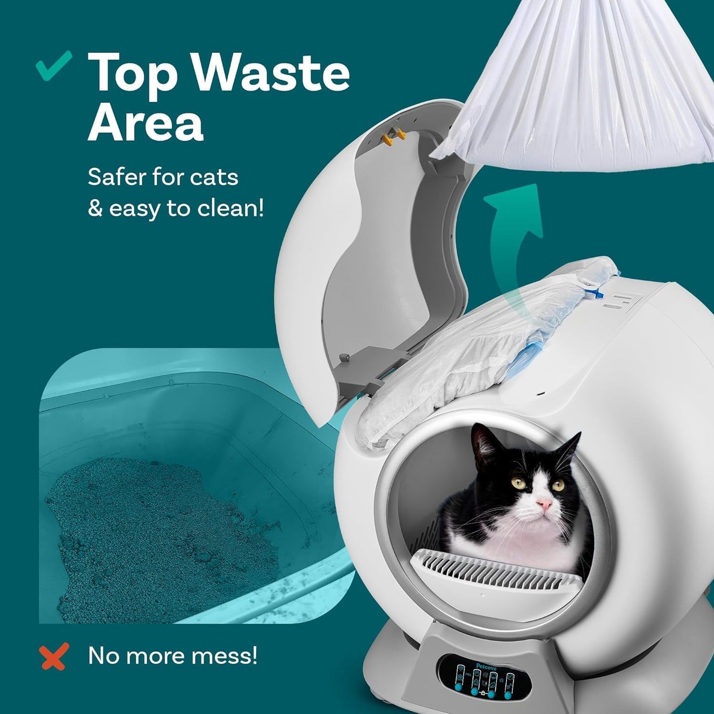 Self-Cleaning Automatic Cat Litter Box – Robot Litter Box for Multiple Cats, Hassle-Free & Odor Control